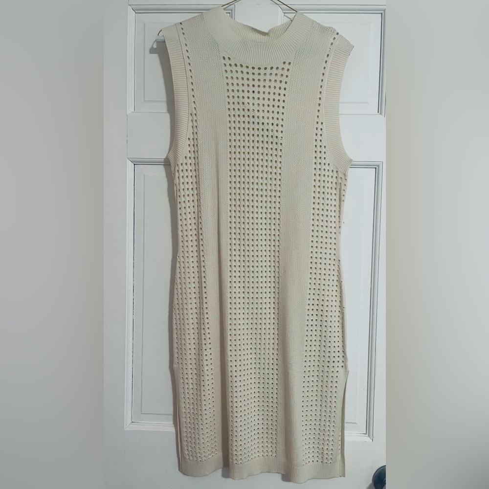 CALIA by Carrie Underwood Cream Knit Swim Coverup